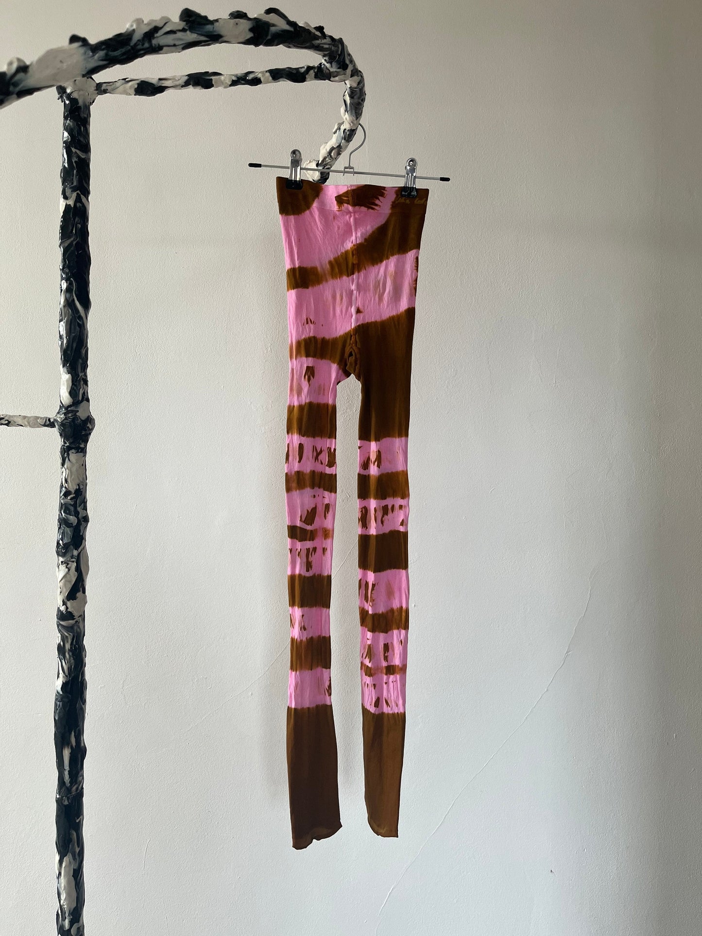Hand Dyed Tights Pink Brown-Celia Calderón Asensio-APOC STORE