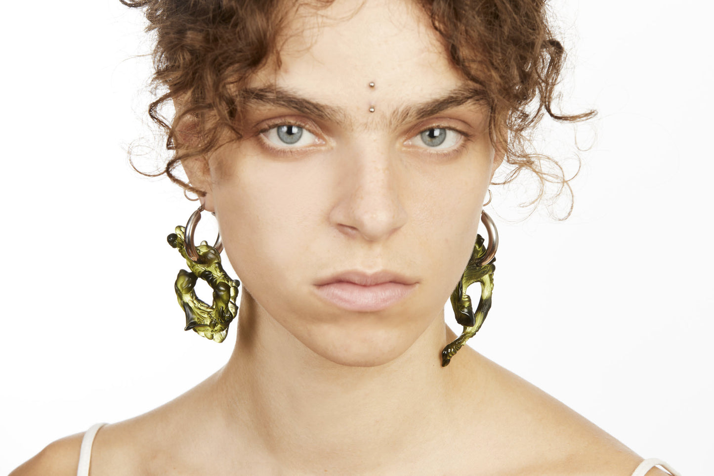 Large Marble Green Bioresin Hoops-Vanessa Schindler-APOC STORE