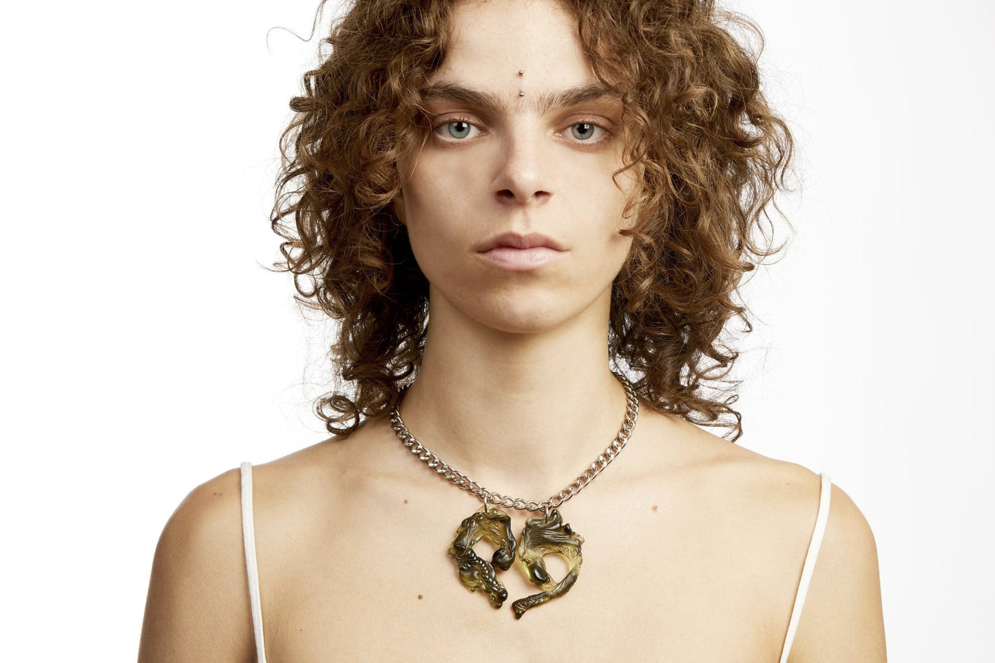 Marble Green Bioresin Chain Necklace-Vanessa Schindler-APOC STORE