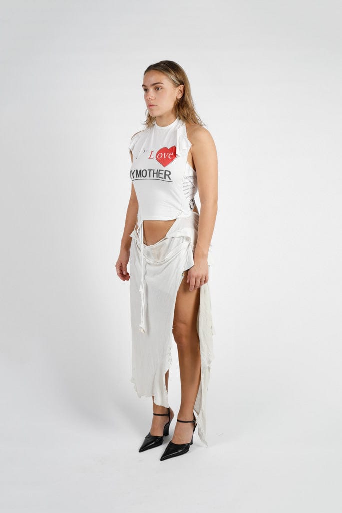 I Love My Mother Cotton Waste Dress-Puer Parasitus-APOC STORE