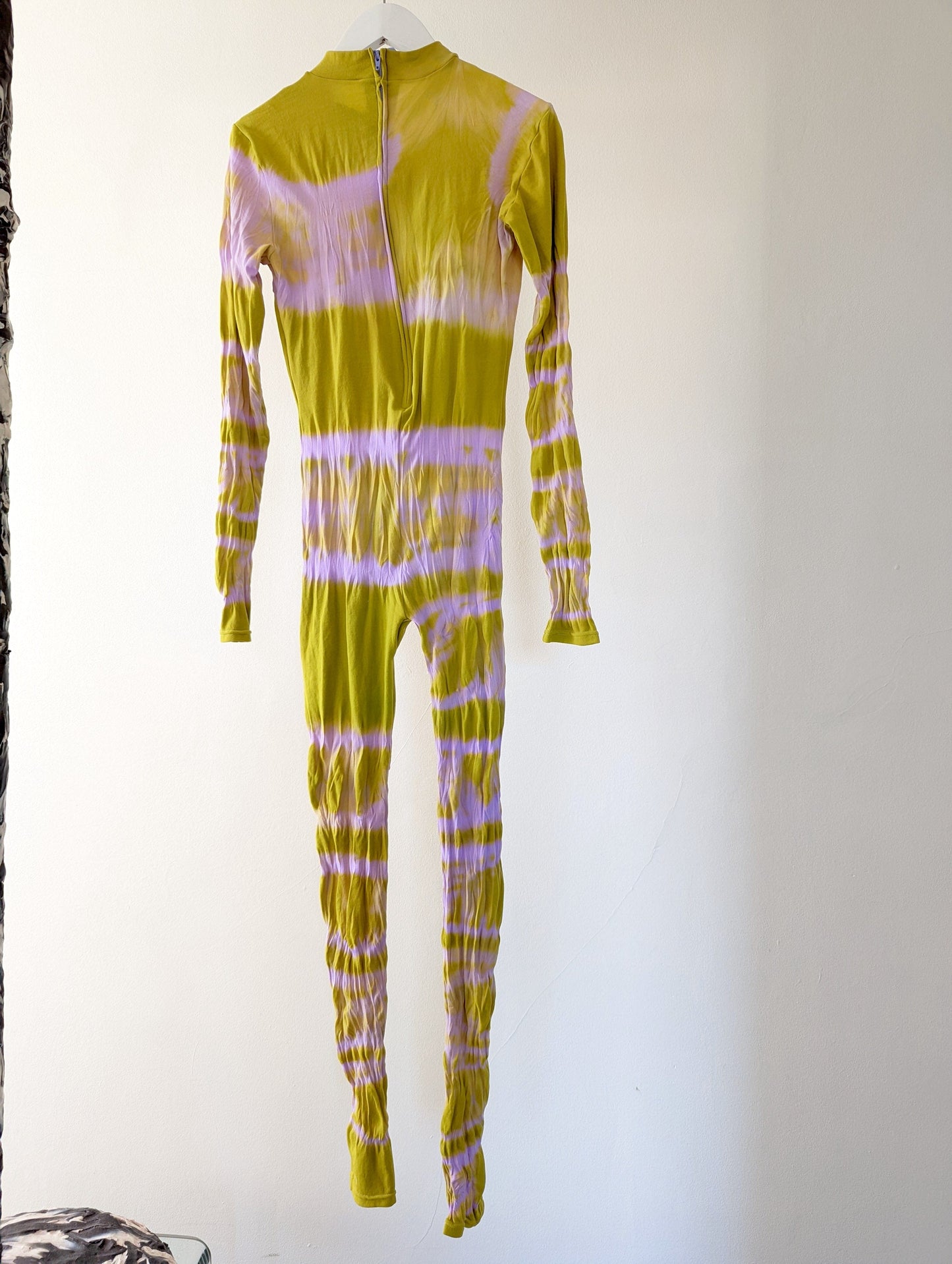 Hand Dyed Catsuit Green Pink-Celia Calderón Asensio-APOC STORE