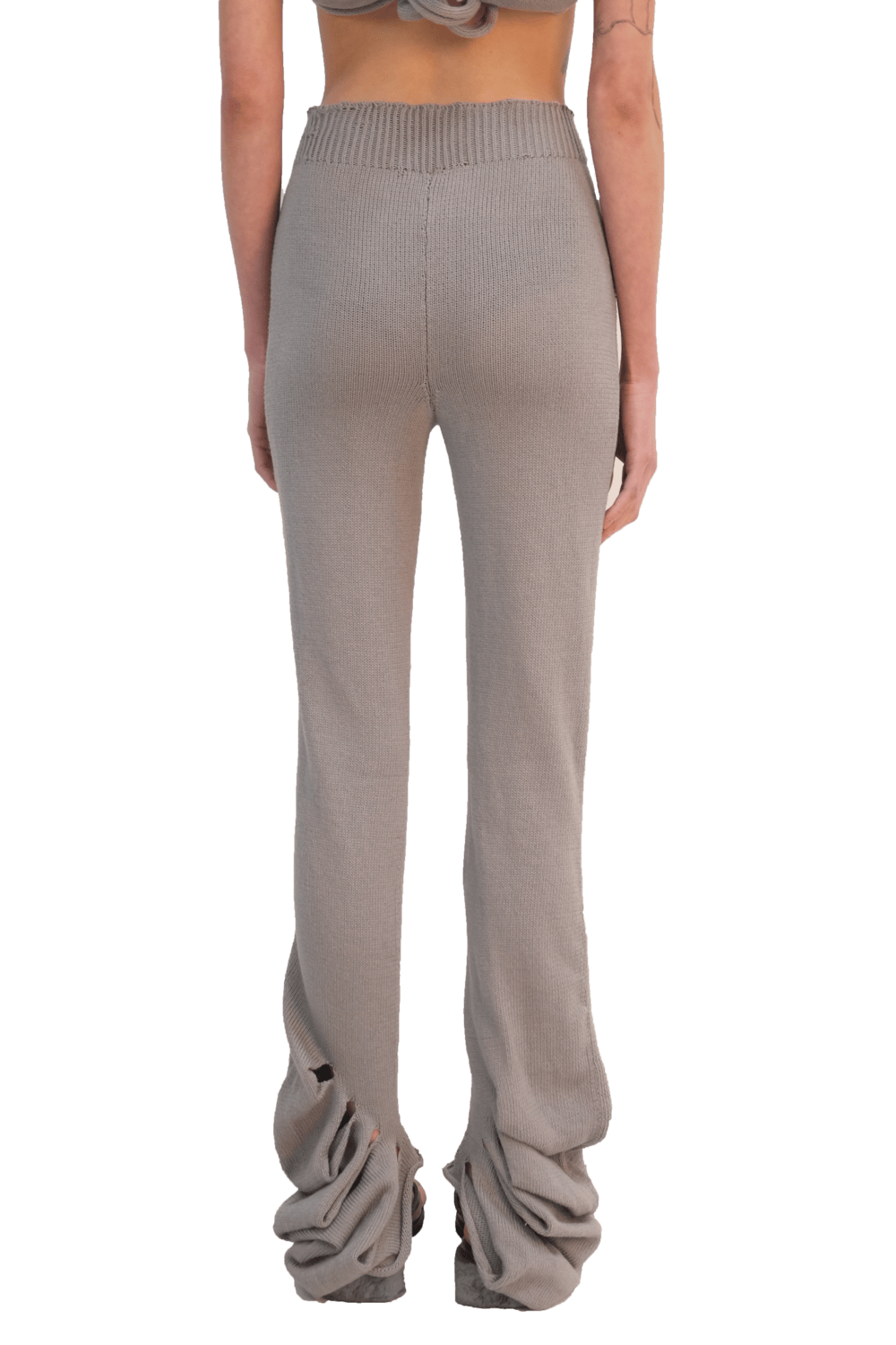 Ribbed Drape Trousers-Krystal Paniagua-APOC STORE