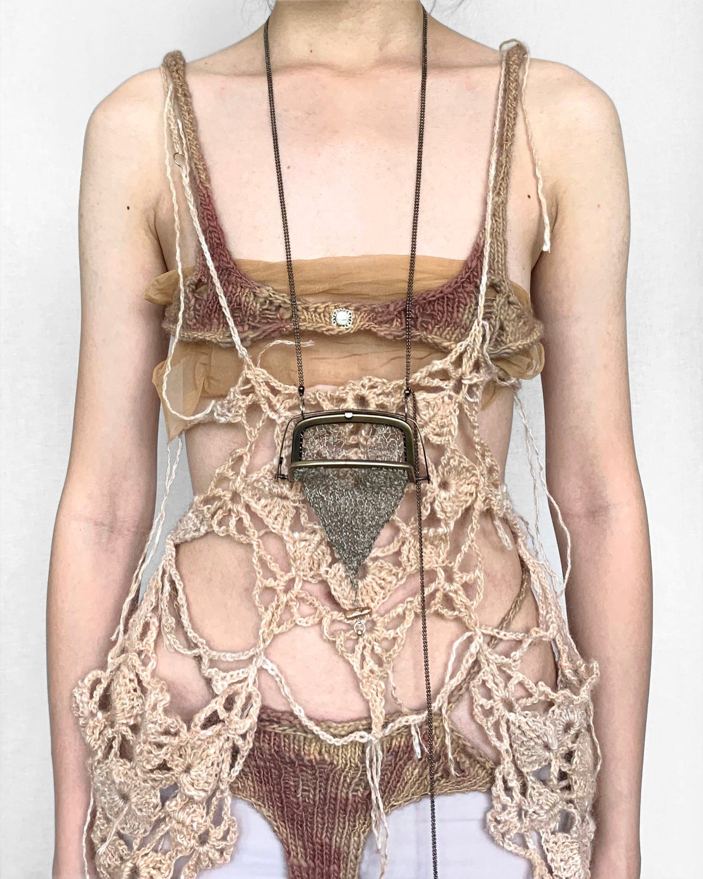 “Open my heart” knitted metal pouch-ssdslsns-APOC STORE