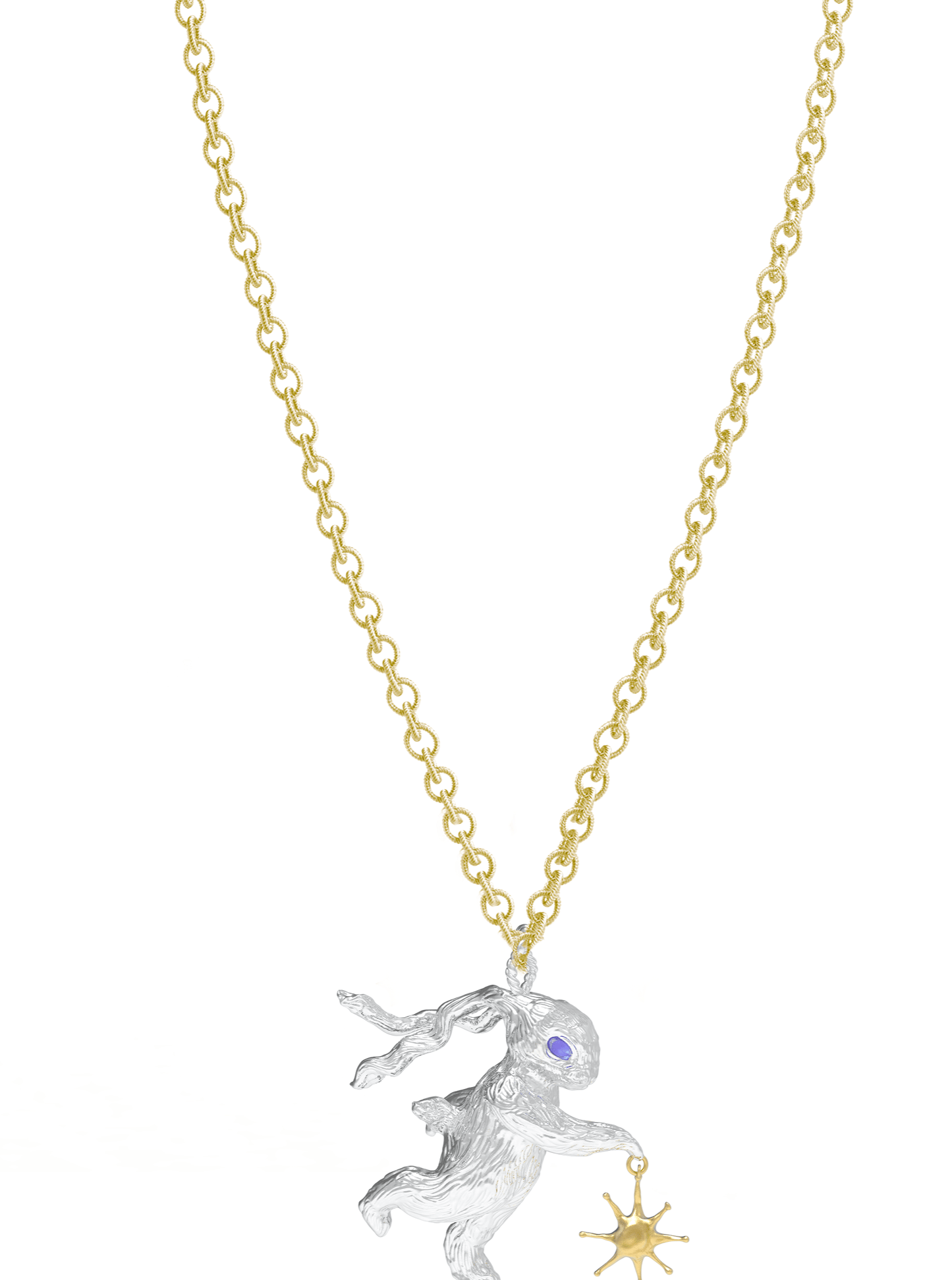 Silver Lucky Rabbit Solo Dance Necklace-Ancient Future-APOC STORE