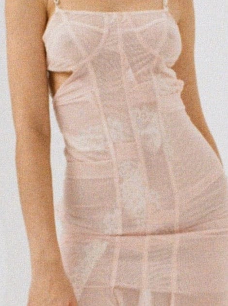 Mesh draped dress with corset back and lace details-Nastyamasha-APOC STORE