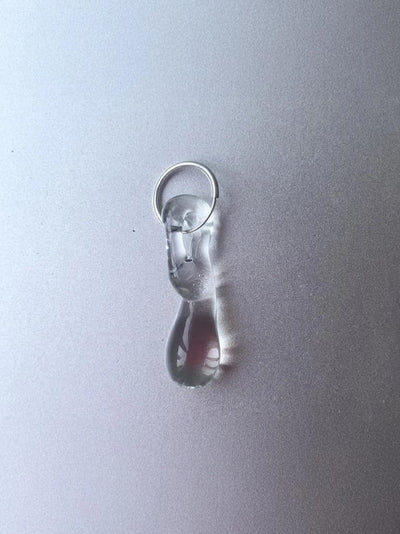 Mini Hoop Earrings 0012 – Small Glass Pendant Sterling Silver Hoops-Rain and Rivers-APOC STORE