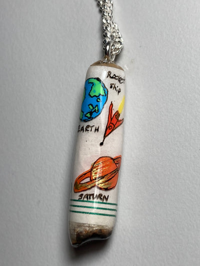 Painted Cigarette Butt Necklace (White)-Jetpack Hom(m)e-APOC STORE