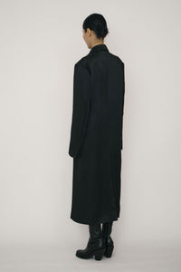 Black Satin Design Line Blazer Coat-arc us arkus-APOC STORE