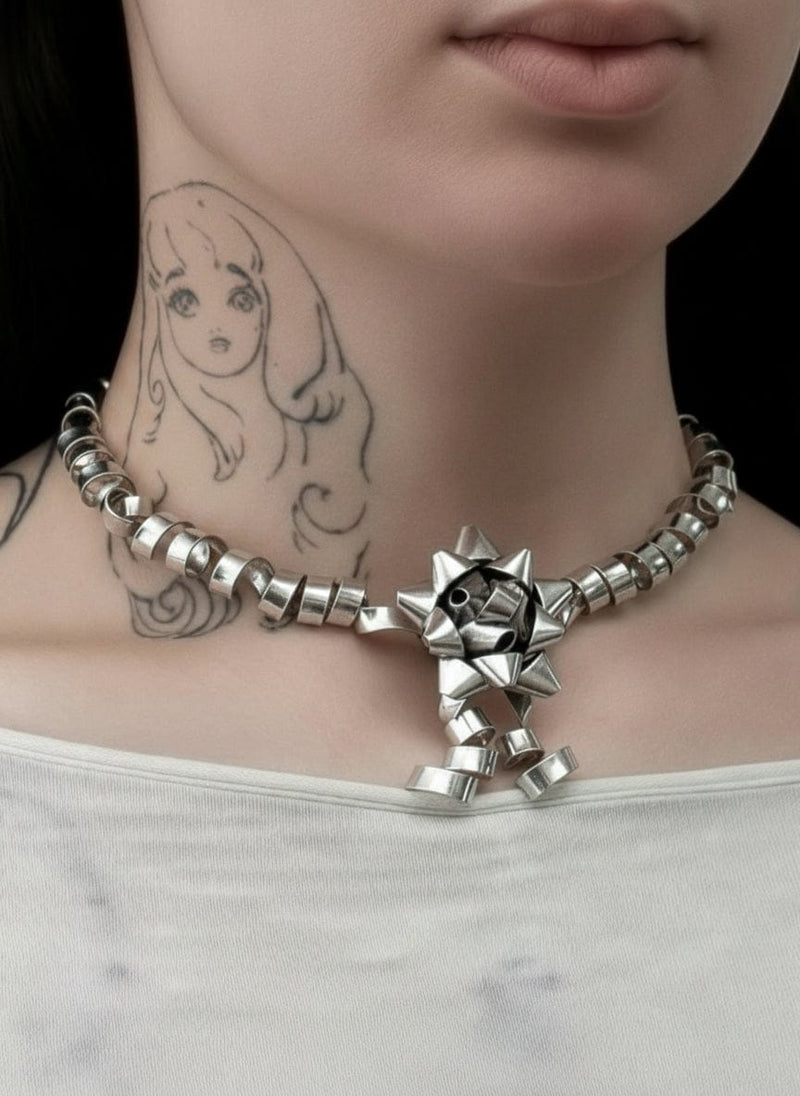 SILVER GIFT WRAP NECKLACE – APOC STORE