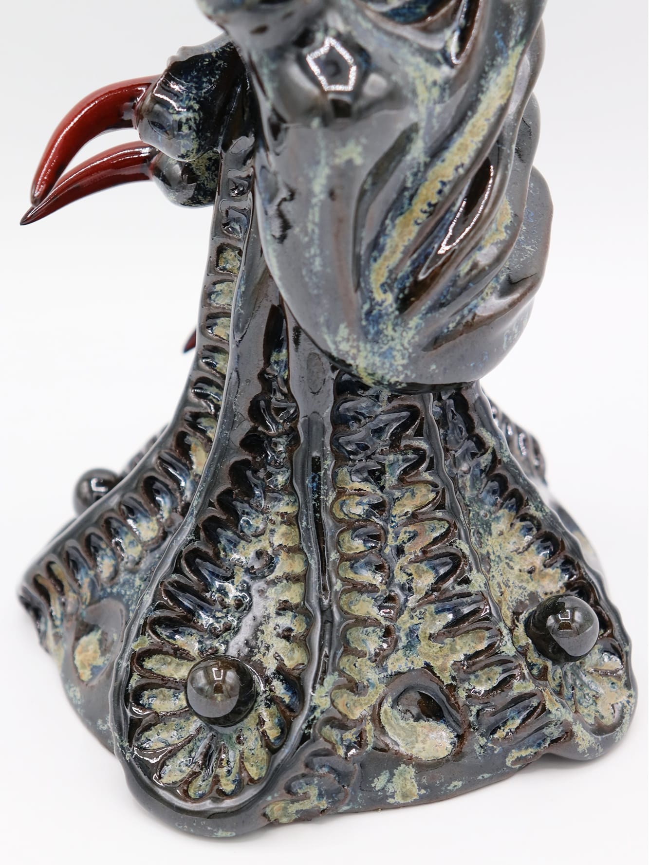 Dark Blue Speckled Double-Hand Candlestick-Naomi Gilon-APOC STORE