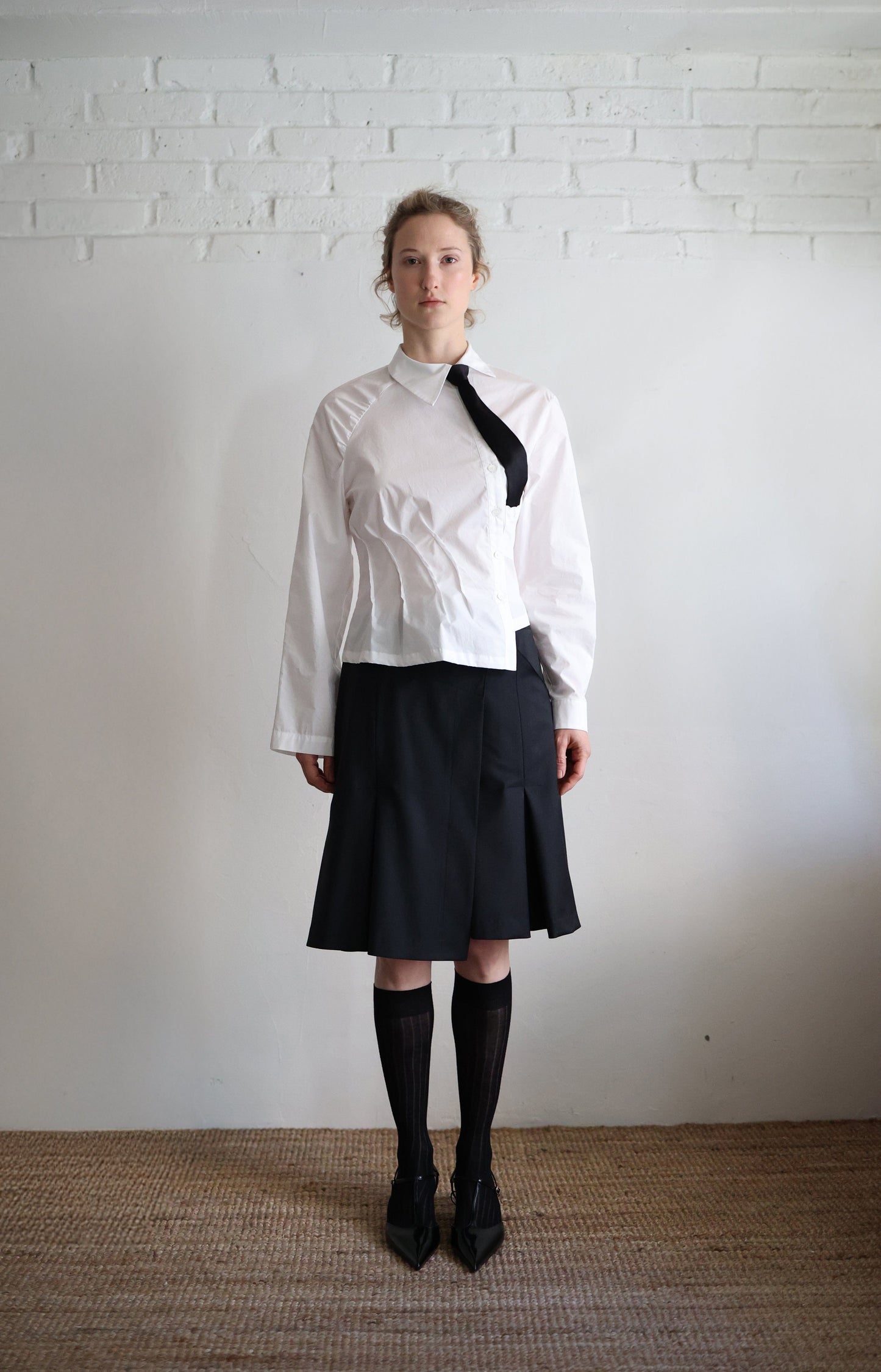 Twist Shirt - White-Julye Han-APOC STORE