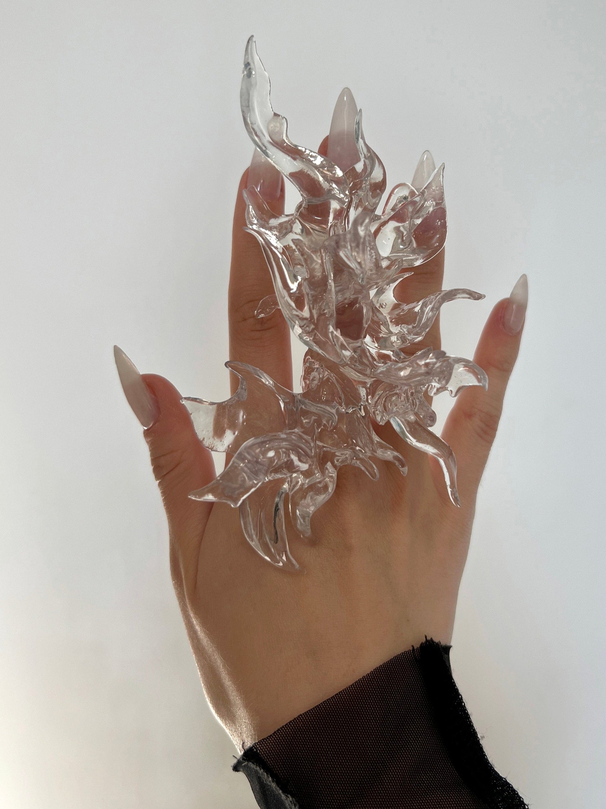 Transparent Coral Ring-WHYNOEN-APOC STORE