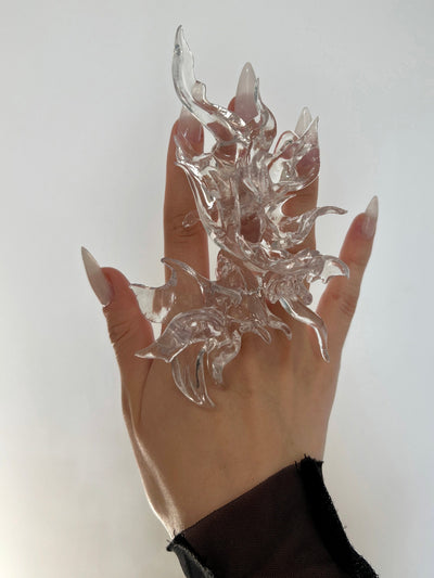 Transparent Coral Ring-WHYNOEN-APOC STORE