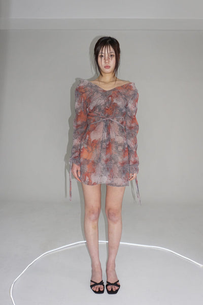 sheer smocking dress-Lalameemee-APOC STORE