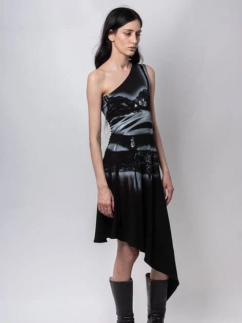 Lingerie dress black-Kenza Iatrides-APOC STORE