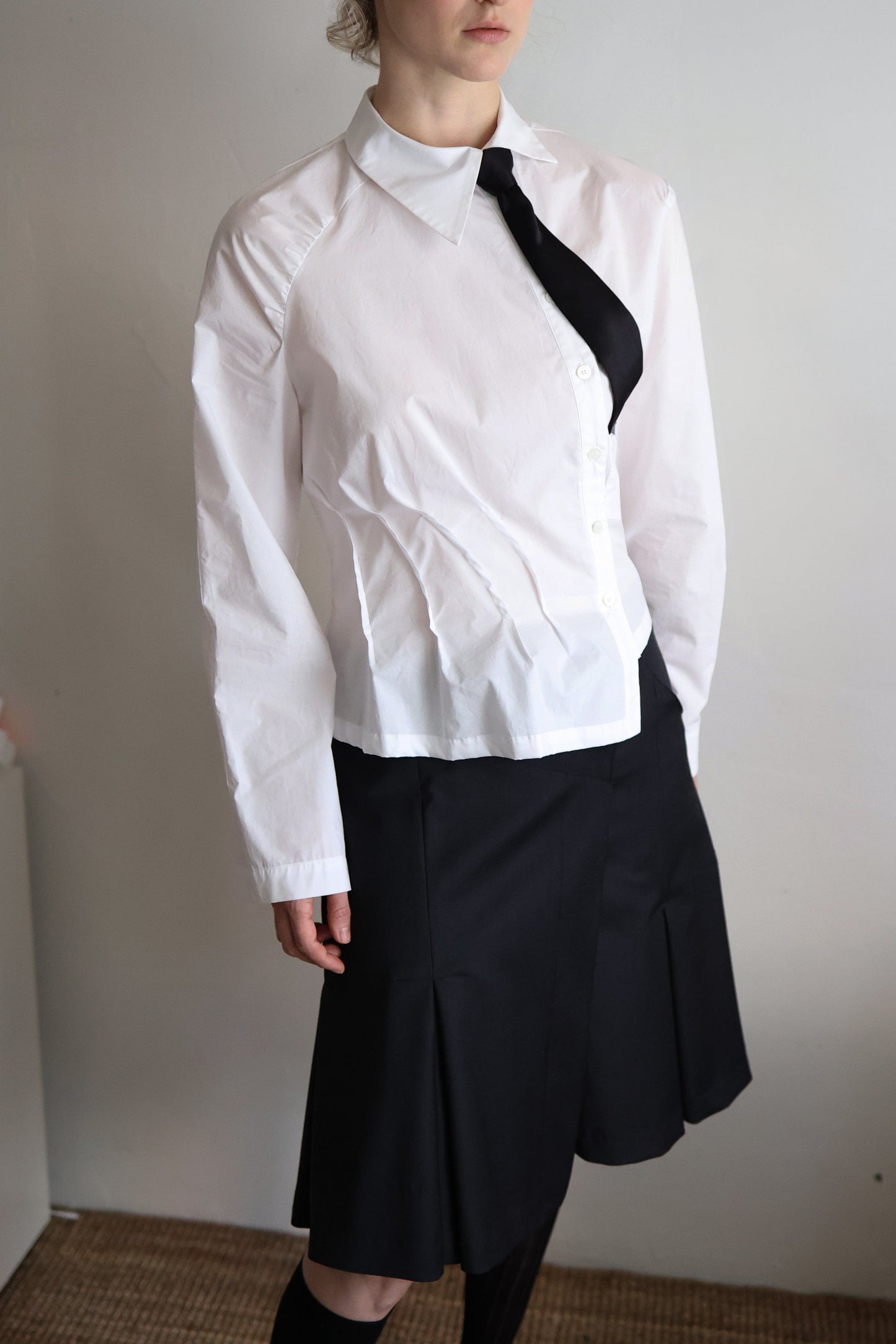 Twist Shirt - White-Julye Han-APOC STORE