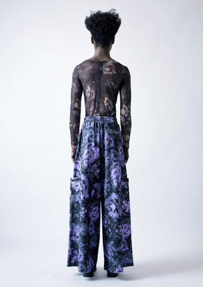 "Impressionistic roses" french terry baggy joggers-KAWAkEY-APOC STORE