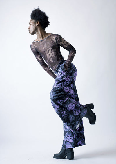 "Impressionistic roses" french terry baggy joggers-KAWAkEY-APOC STORE