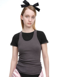 Grey/Black Deconstructed Layer Tee-TRINITE Studio-APOC STORE