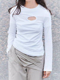 Asymmetric Cut Out T-shirt Longsleeve-René Scheibenbauer-APOC STORE