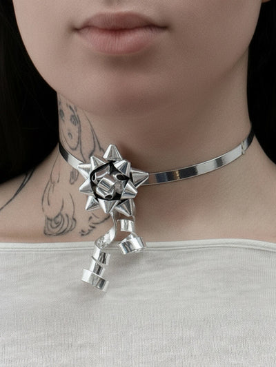 SILVER GIFT WRAP CHOKER-RAPHAEL EVERDEEN-APOC STORE