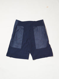 Bias Shorts in Navy Silk-Pedro Trindade-APOC STORE