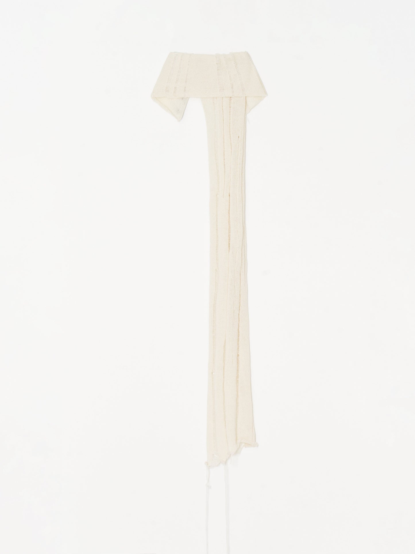 Button Work Cashmere Scarf 001 - Ivory-Taekh-APOC STORE