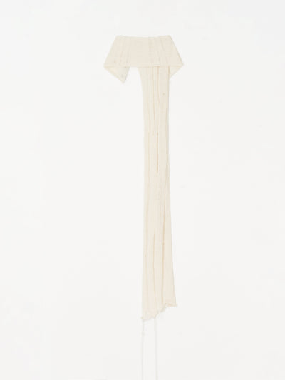 Button Work Cashmere Scarf 001 - Ivory-Taekh-APOC STORE