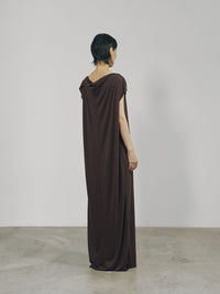 Dark Red Jersey Raw Edge Asymmetric Cutting Dress-arc us arkus-APOC STORE