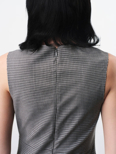 Plaid Tank Panel Deconstructed Top-TRINITE Studio-APOC STORE