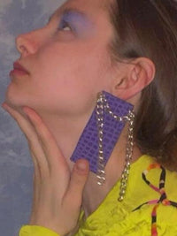 purple SNAKE earrings-Baggira-APOC STORE