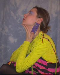purple SNAKE earrings-Baggira-APOC STORE