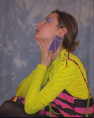 purple SNAKE earrings-Baggira-APOC STORE