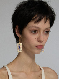 Vintage Motorcycle License Plate Earrings-TRINITE Studio-APOC STORE