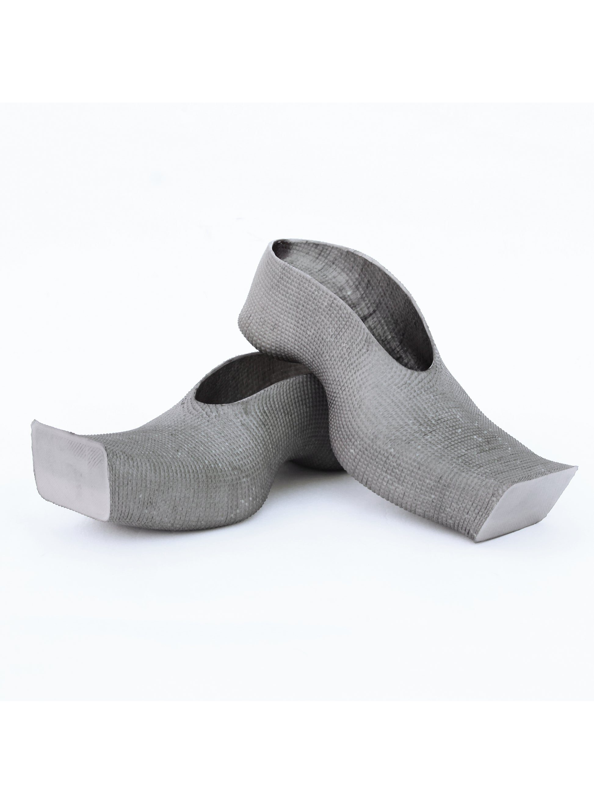 Heeled Square Toe Rubber Mules - Concrete-BODY AMPLIFICATION DEVICES-APOC STORE