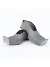 Heeled Square Toe Rubber Mules - Concrete-BODY AMPLIFICATION DEVICES-APOC STORE