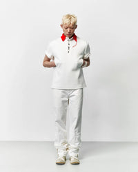 Button work Polo shirt 001 _ White-Taekh-APOC STORE