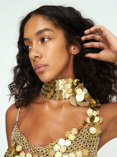 Aluminum Disc Choker - GOLD-JALACONDA-APOC STORE