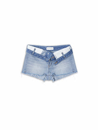TRI-RIB Fold-Over Waist Denim Shorts-TRINITE Studio-APOC STORE