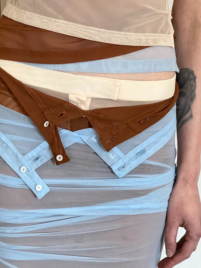 Mesh Triple Polo Midi Skirt-Nastyamasha-APOC STORE