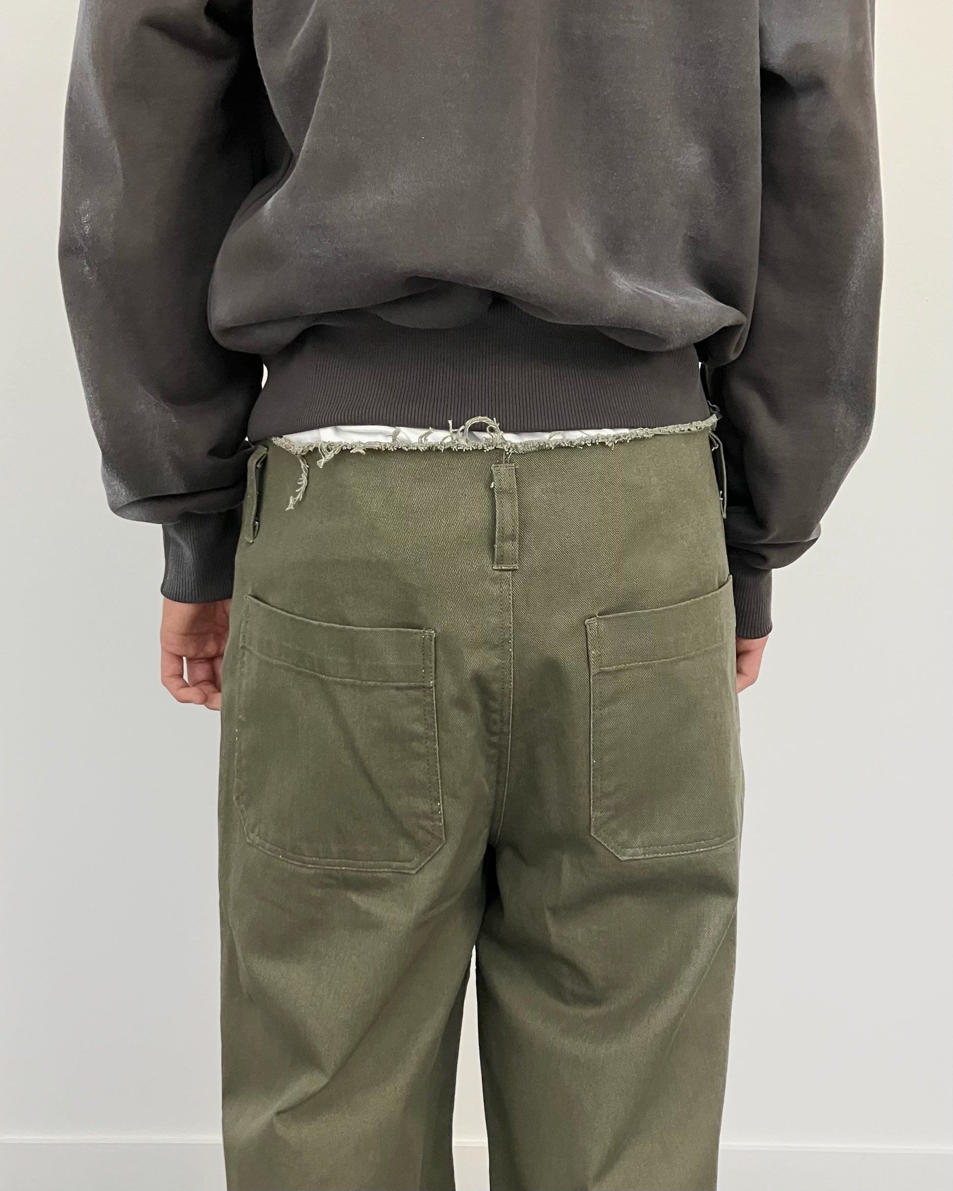 EXTENDED ZIP FLARE PANTS KHAKI-EGNARTS-APOC STORE