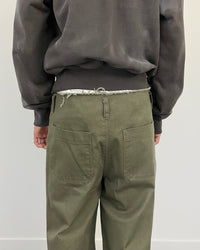 EXTENDED ZIP FLARE PANTS KHAKI-EGNARTS-APOC STORE