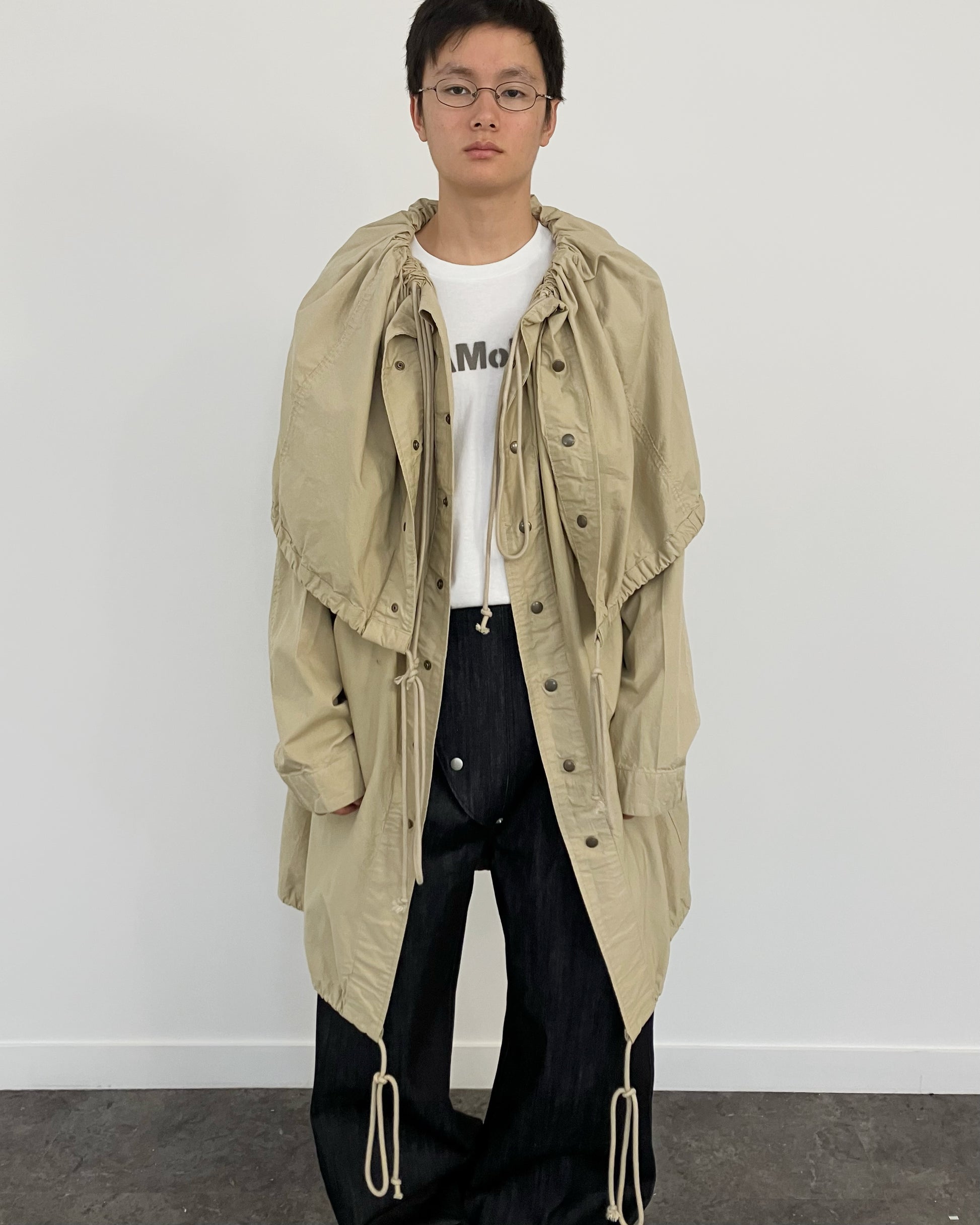 FLAT ADJUSTABLE STRING COAT BEIGE-EGNARTS-APOC STORE