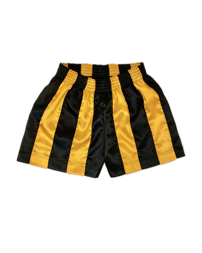 STRIPE RIBBON SHORTS BLACK/OCHRE-Adam Jones-APOC STORE