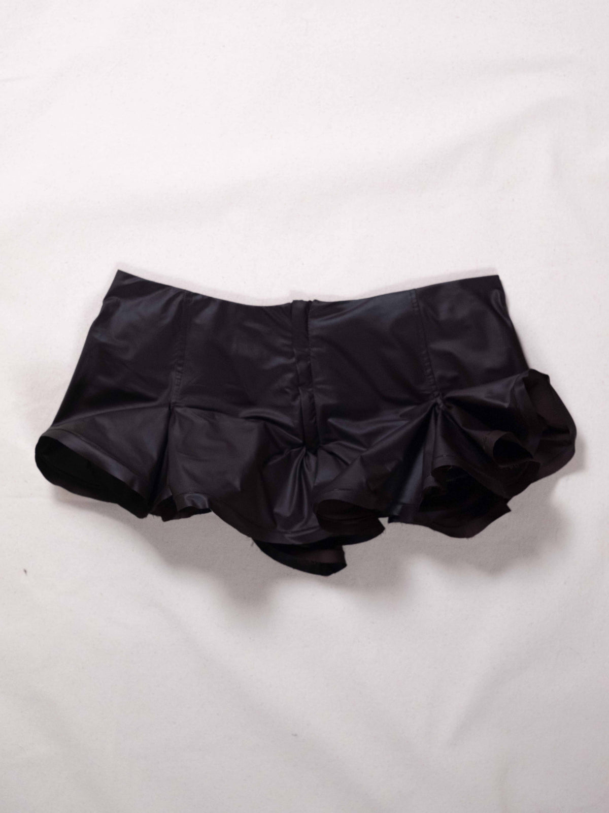 Slutty Mini Skirt in Brown Nylon-Pedro Trindade-APOC STORE
