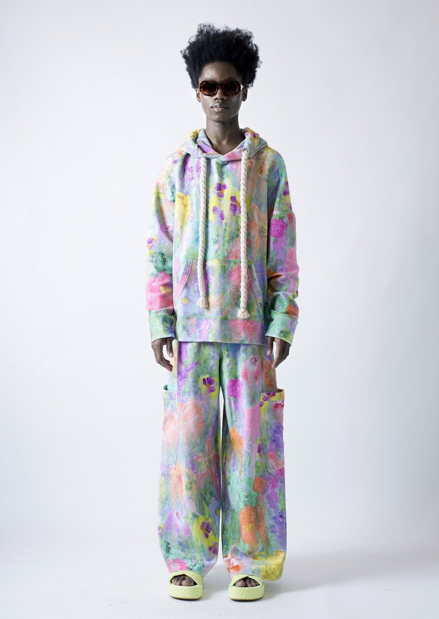 "Nordic garden" french terry baggy joggers-KAWAkEY-APOC STORE