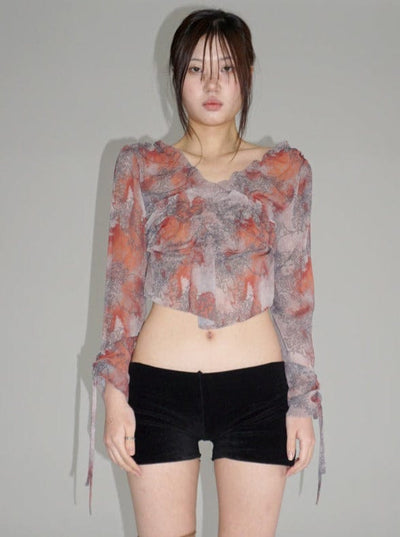 sheer smocking blouse-Lalameemee-APOC STORE