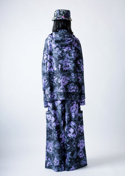 "Impressionistic roses" french terry baggy joggers-KAWAkEY-APOC STORE