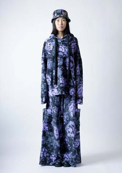 "Impressionistic roses" french terry baggy joggers-KAWAkEY-APOC STORE