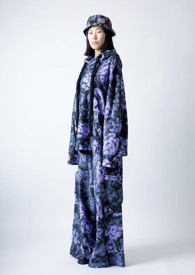 "Impressionistic roses" french terry baggy joggers-KAWAkEY-APOC STORE